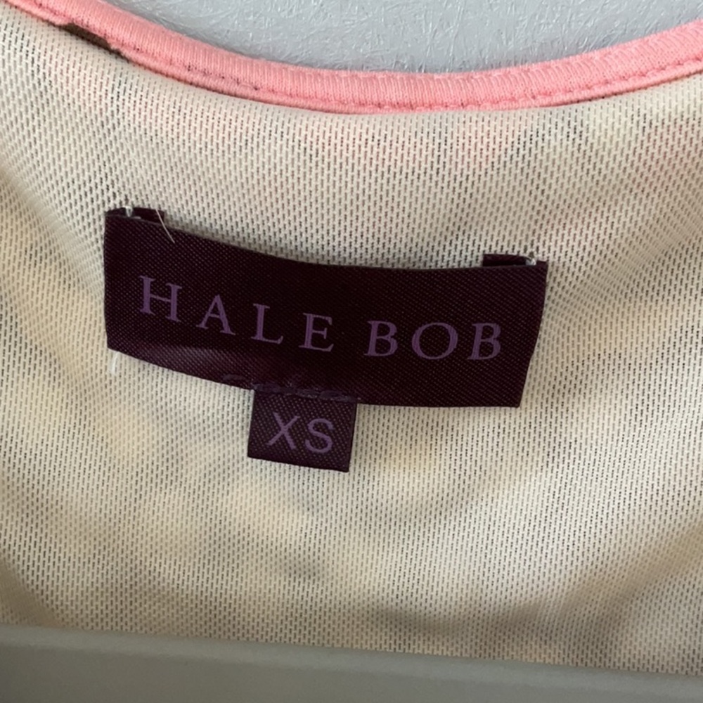 Hale Bob Pink and Cream Long Sleeve Dress - Picture 3 of 4